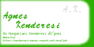 agnes kenderesi business card